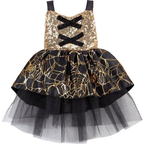 Ma&Baby 1-4Y Halloween Toddler Baby Kid Girls Tutu Dress Lace Tulle Sequins Party Dresses For Girls Children Costumes