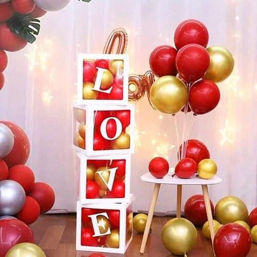 DIY 26 Letter Transparent Balloons Box Name Age Box Baby Shower Decorations Birthday Party Decor Gift Babyshower Supplies