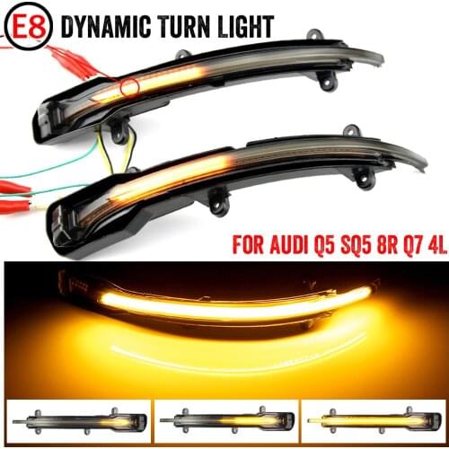 For Audi Q5 SQ5 8R 2008-2017 Q7 SQ7 4L Facelift 2009-2015 Side Mirror Flashing Light LED Dynamic Turn Signal Blinker