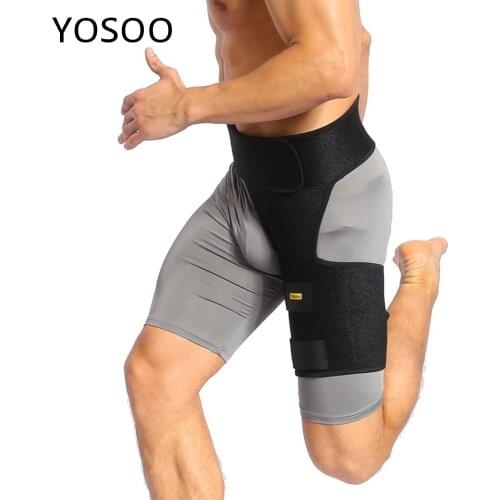 Yosoo Groin Support Strain Pain Compression Recovery Thigh Wrap Pulled Groin Hip Brace Waist Injury Thigh Support For Men Women