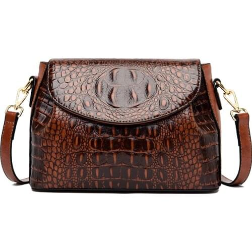 LANYIBAIGE New Fashion Ladies Shoulder Bag Head Layer Cowhide Crocodile Pattern Bag Female Designer Luxury Travelling Bag 2020