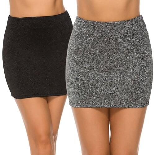 Summer Fashion Women Skirts Sexy Party Mini Bag Hip Skirt Sequin Shining Mini High Waist Pencil Female Club Streetwear