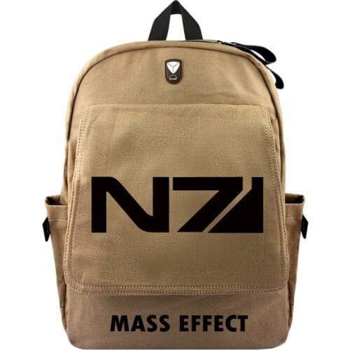 Mass Effect N7 Canvas Rucksack Backpack Student Schoolbag Bag Travel Laptop Cosplay Bag Gifts