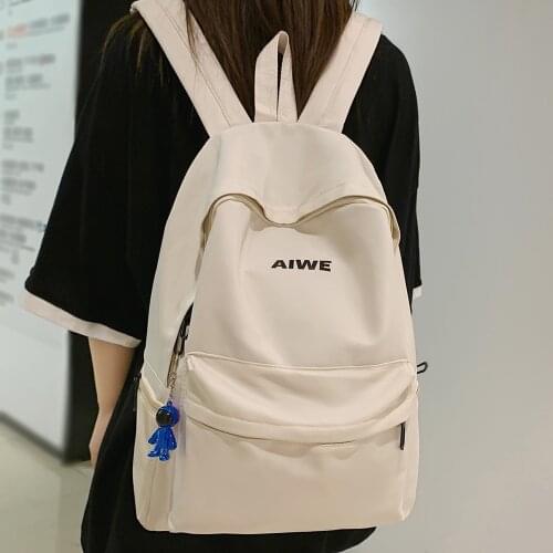 Female Male Trendy Cool Travel Girl Boy Solid Color Book Backpack Men Women School Backpack Ladies Student Bag Cute Harajuku Bag