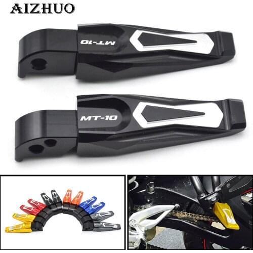 Motorcycle Accessories CNC Aluminum Motorcycle Rear Passenger Foot Pegs Pedals Footrests For YAMAHA MT10 MT-10 FZ10