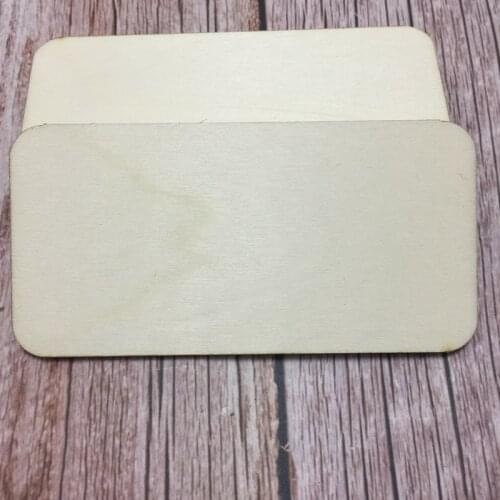 Set of 50pcs Round Corner wood rectangle slices wood crafts