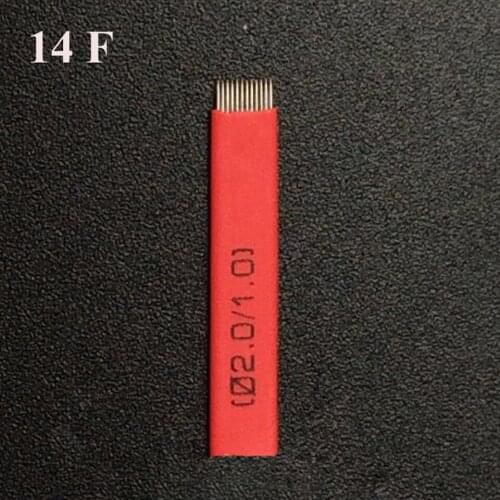 Wholesale 500pcs Flat 14 Pin Microblading FLAT SHADING Needles 3d eyebrow permanent makeup blades