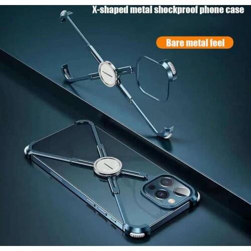 NEW For iPhone 12 /11 series phone case X shape metal shockproof phone case iPhone for 11 Pro Max cooling shockproof case