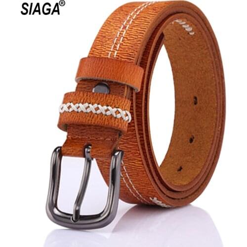 Unique Design Belt Quality Pure Cow Genuine Leather Belts Jeans 2.8cm Wide Female Fashion Brown Accessories FCO187