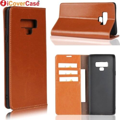 Luxury genuine Leather Flip Coque Cases For Samsung Galaxy Note 9 Note9 Nine Case Wallet Cover Phone Stand Fundas Capinha Hoesje