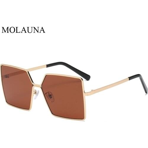 2021 Brand Designer Sunglasses Women Oversized Square Sun Glasses Metal Frame Vintage Shades Glasses Eyewear Oculos de sol UV400