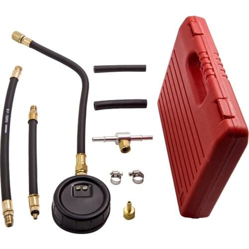 Fuel Pump Injector Tester Pressure Gauge Gasoline Clamps Diagnostic Tool Set