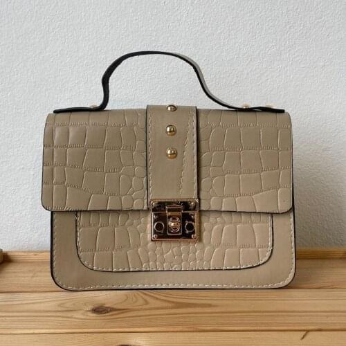 Tonar Lordi Mink Kroko Leather Locked Messenger Bag New Season Casual Office Party Use Stylish Style