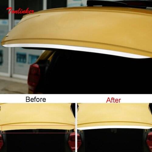 Tonlinker Exterior Trunk tailgate trim Cover Sticker for Volkswagen POLO 2019 Car Styling 1 PCS Stainless steel Cover Sticker