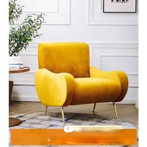 TTNew Fabric Craft Sofa Small Apartment Velvet Sofa Hong Kong Style Light Luxury Living Room Sofa Post-Modern Simple Single Sofa