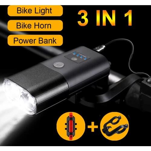 1800 Lumens Smart Induction Bicycle Front Light Set USB Rechargeable Cycling Flashlight MTB Headlight with Horn Bike Accessories