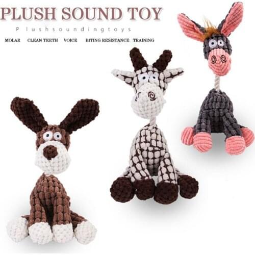 Fun Pet Toy Donkey Shape Corduroy Chew Toy For Dogs Puppy Plush Bone Molar Dog Toy Pet Training Dog Accessories