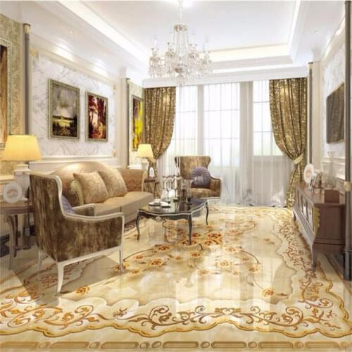 Europea vinyl 3d wallpaper floor bathroom 3d stereoscopic floor medallion pattern wallpaper 3d photo wallpaper floor