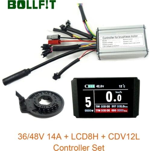 36V 48V 250W Waterproof Controller Light Function14A LCD8 Color Display PAS Set Hall Sensor For E-bike Conversion Kit