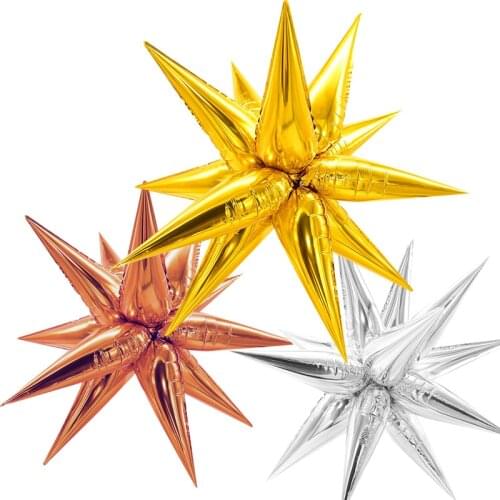 12pcs Explosion Star Balloons Birthday Party Wedding Decoration Water Drop Cone Foil Balloons DIY Baby Shower Party Supplies