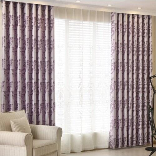 European Style Flower Jacquard Blackout Curtains for Living Room Bedroom Thick Window Drapes White Linen Sheer Home Decoration