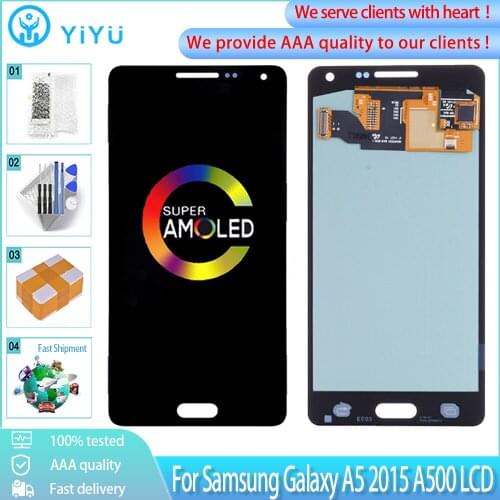 5.0" Super AMOLED For Samsung Galaxy A5 2015 A500 A500F A500H A500M LCD Display With Touch Screen Digitizer Assembly Replacement