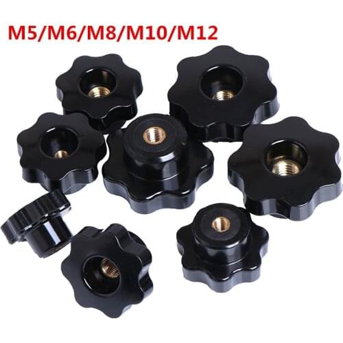 1 Pcs Head Clamping Nuts Female Thread Star Shaped Knob Clamping Copper Core Knob M5/M6/M8/M10/M12