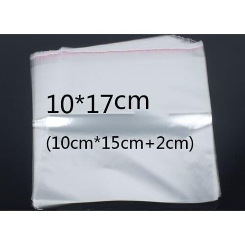 100pcs 10x17cm Transparent Self Adhesive Seal OPP Plastic Cellophane Bags Gifts Bag & Pouch Jewelry Packaging Bag