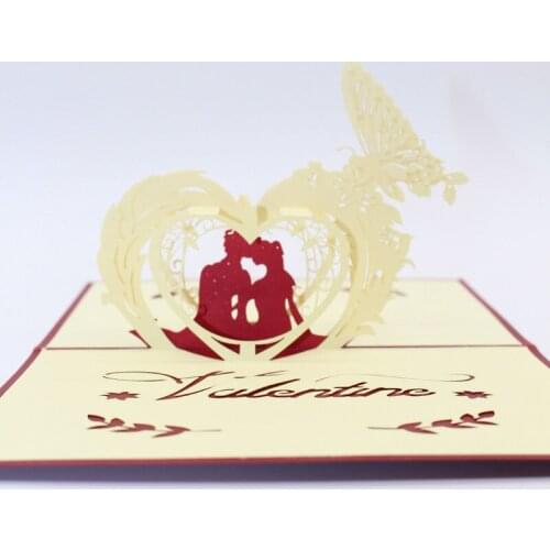 3D Laser Cut Handmade Happy Lovers Paper Invitation Greeting Cards PostCard Valentines Day Wedding Anniversary Girlfriend Gift