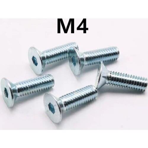 50PCS GB70.3 M4x6/8/10/12/16/20/25/30/35/40/50mm DIN7991 Grade Galvanized Flat Head Countersunk Head Hexagon Screws