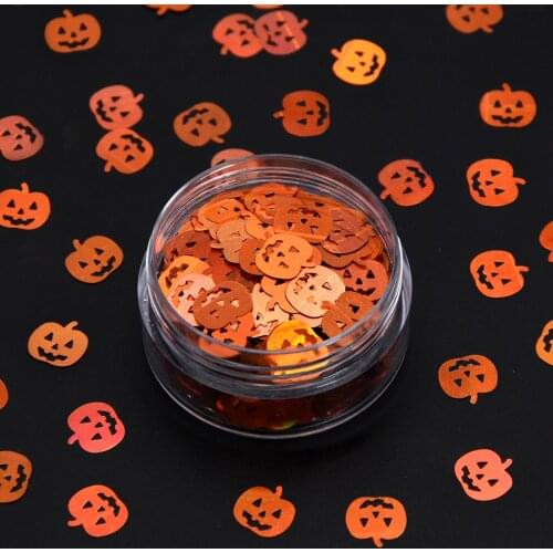 Halloween Nail Art Sequins Nails Accesorios Pumpkin Foil For Nails Manicure Glitter Sequin Nail Design Decoracion Uñas 5g
