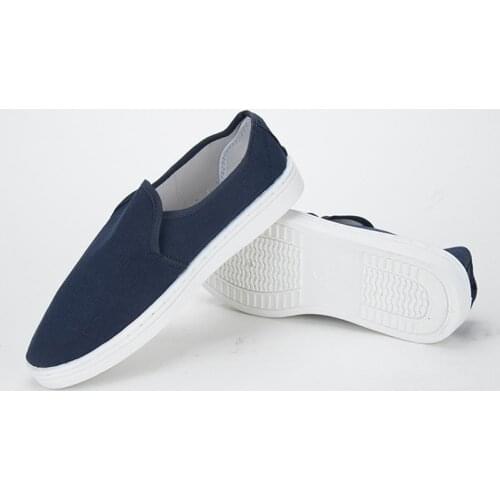 Anti-static towel shoes thick blue white canvas labor insurance work shop clean dust-free purification PU soft bottom shoes