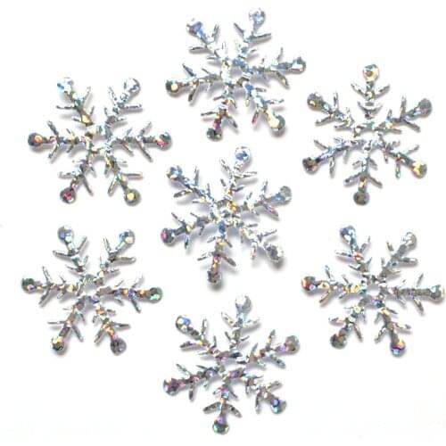 80Pcs 25mm Silver Snowflake Laser Cloth Appliques Wedding/Party/Wreath/Christmas Decoration Craft DIY Accessories K26