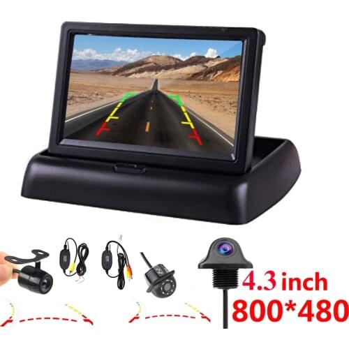 Auto Parking Assistance New 4LED NIGHT Car CCD Rear View Camera With 4.3 inch Color LCD Car Video Foldable Monitor Camera