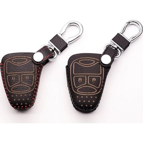 Car style 100% leather car key case for Jeep Grand Cherokee Compass Patriot for chrysler 300c 2button protect shell starline a91