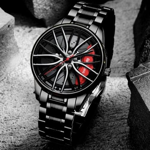 NEKTOM Car Wheel Rim Hub Watch Custom Design Super Car Rim Watches Waterproof Creative Watches For Men Relogio Masculino