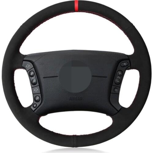 Car Steering Wheel Cover Hand-stitched DIY Black Suede For BMW E36 1995-1997 E46 1998-2004 X3 E83 X5 E53 E38 1994-2001 E31 1996