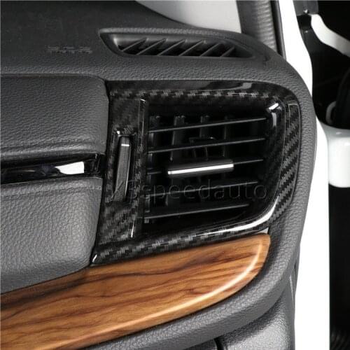 For 2017-18 Honda CRV interior Side A/C Vent Cover Trim 2pcs Carbon Fiber Style