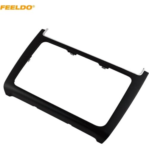 FEELDO 2DIN Black Car refitting DVD frame,DVD panel,Dash Kit,Fascia,Radio Frame,Audio frame For VW POLO 2014-2015 #AM2162