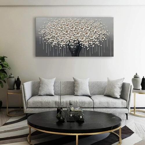 Modern HD Print Large Gold Money Tree Flower Oil Painting On Canvas Abstract Home Wall Decor Art Picture For Living Room Gift