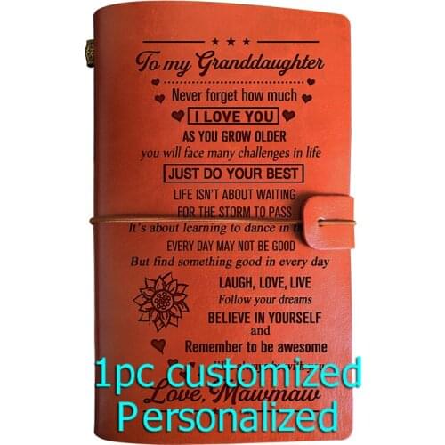 Engraved Leather journal personalized gifts to my husband BJ242 Customized Notebook A5 Dropshipping Supplier US Store Diary