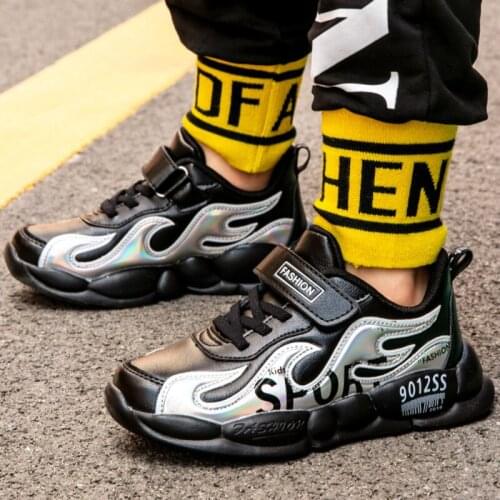 Children Sport Shoes Brand Comfortable Kids Sneakers Walking Running Shoes For Boys Spring Autumn Outdoor Basketball Shoes Black