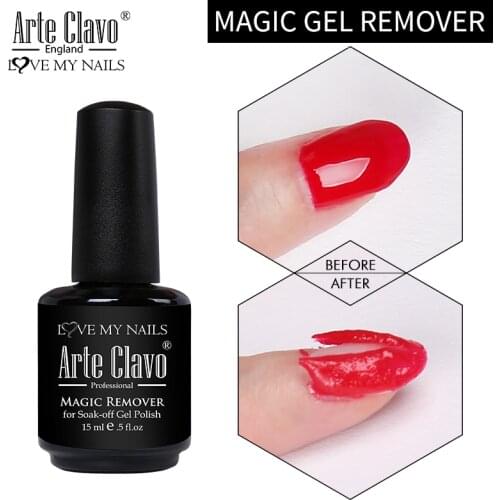 Arte Clavo 15ml Magic Gel Remover Degreaser Cleaner Liquid Soak Off UV Gel Nail Polish Remover Nail Art Lacquer Manicure Tool