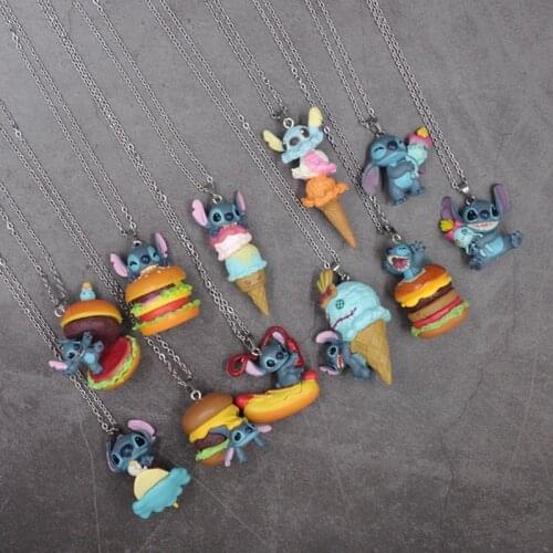 Disney 1pcs Stitch Mini Toys Anime Lilo & Stitch Necklace Figure Model Toys Figure Anime Stitch Action Figure Christmas Gifts