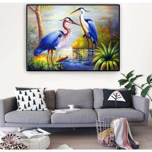 Handmade Diamond Mosaic 5D Diy Diamond Painting Full Square/Round Diamond Embroidery Great Blue Heron picture Room Decor TY71