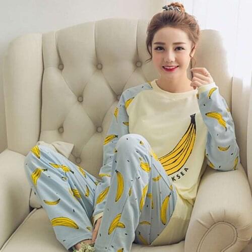 Pajamas Sets Spring Summer Thin Carton Generation Women Long Sleepwear Suit Home Women Gift Female Sleepwear