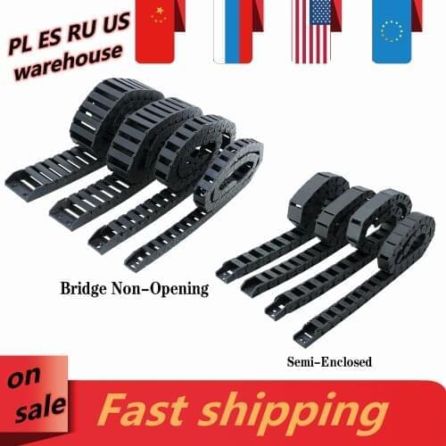 R38 Cable Chain 18x18 18x25 18x37 18x50 mm Bridge Type Non-Opening Semi-enclosed Plastic Towline Transmission Drag Chain for CNC
