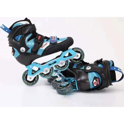 EUR size 28-37 Adjustable Child Inline Skates Carbon Fiber Kids Roller Skating Shoes Slalom Sliding Patines Similar As SEBA