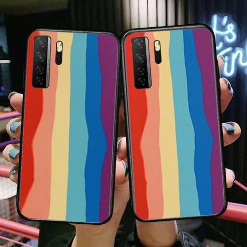 Luxury Colorful Rainbow Black Soft Cover The Pooh For Huawei Nova 8 7 6 SE 5T 7i 5i 5Z 5 4 4E 3 3i 3E 2i Pro Phone Case cases