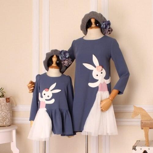 Family clothes Retail Big Gilrs 90-130cm Parent-child Mom S-4XL High QUality 2018 Autumn daughter cute fashionable dress